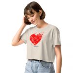 Damen-Crop-Top - Oriental Calligraphy Red Heart